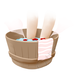 冬季勤泡脚养生PNG插画