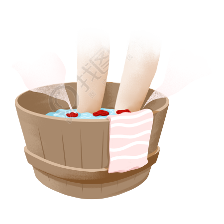 冬季勤泡脚养生PNG插画