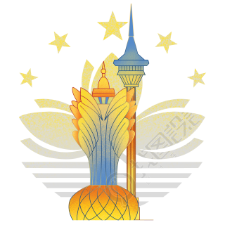 透明背景澳门回归黄色星星插画