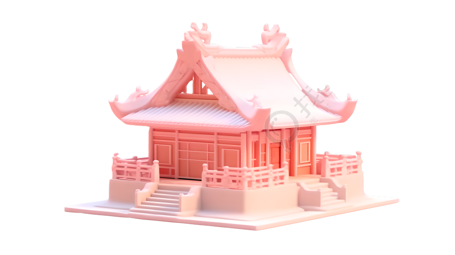 新中式建筑模型图形设计元素
