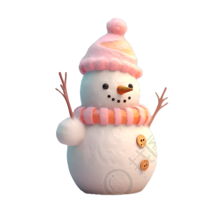 可爱的小雪人插画