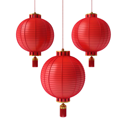 红色中国灯笼中式庆祝元素