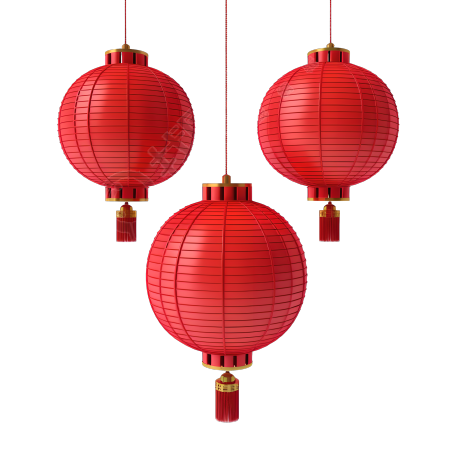 红色中国灯笼中式庆祝元素