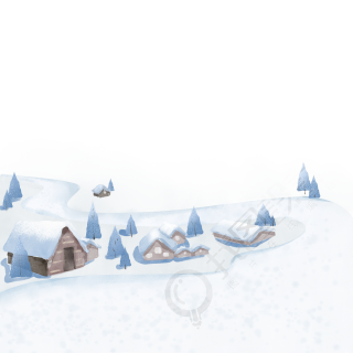 二十四节气大雪雪乡松树可商用素材