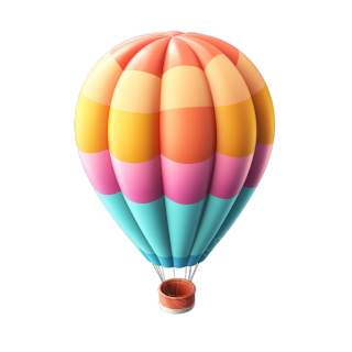 热气球3D黏土材质插画