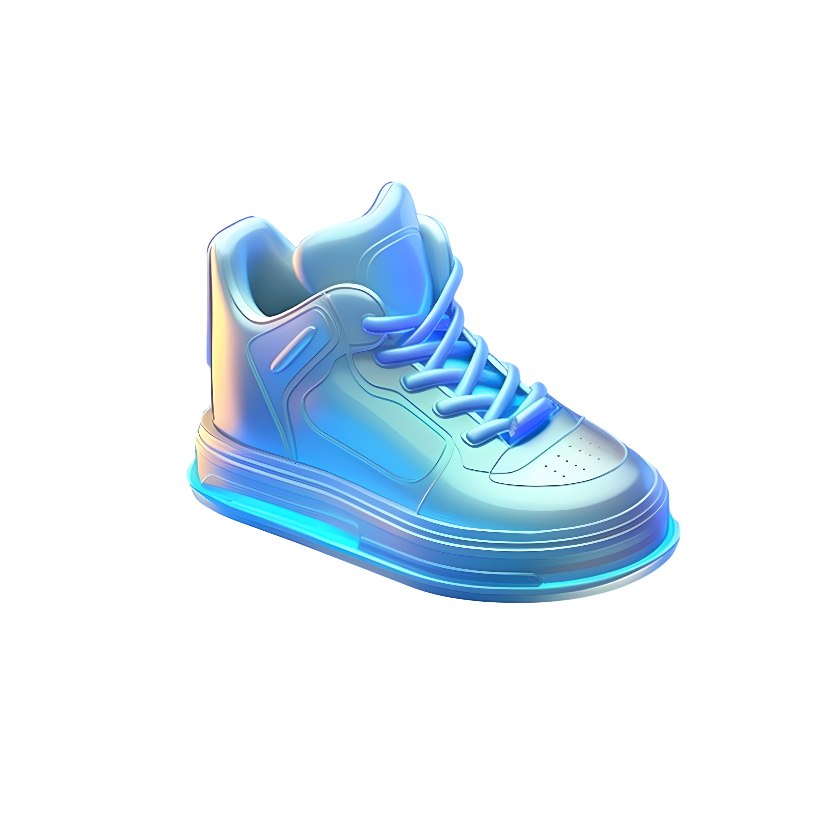 板鞋3D透明玻璃材质卡通插画
