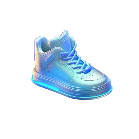 板鞋3D透明玻璃材质卡通插画