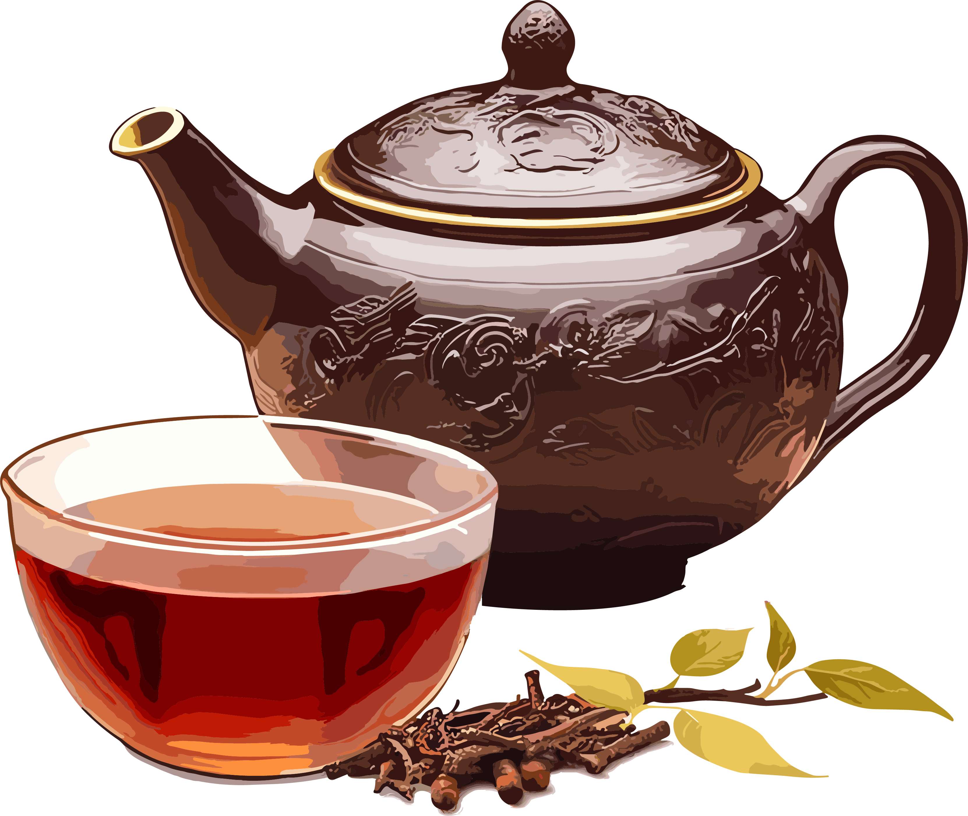 茶壶和杯子创意设计图形素材