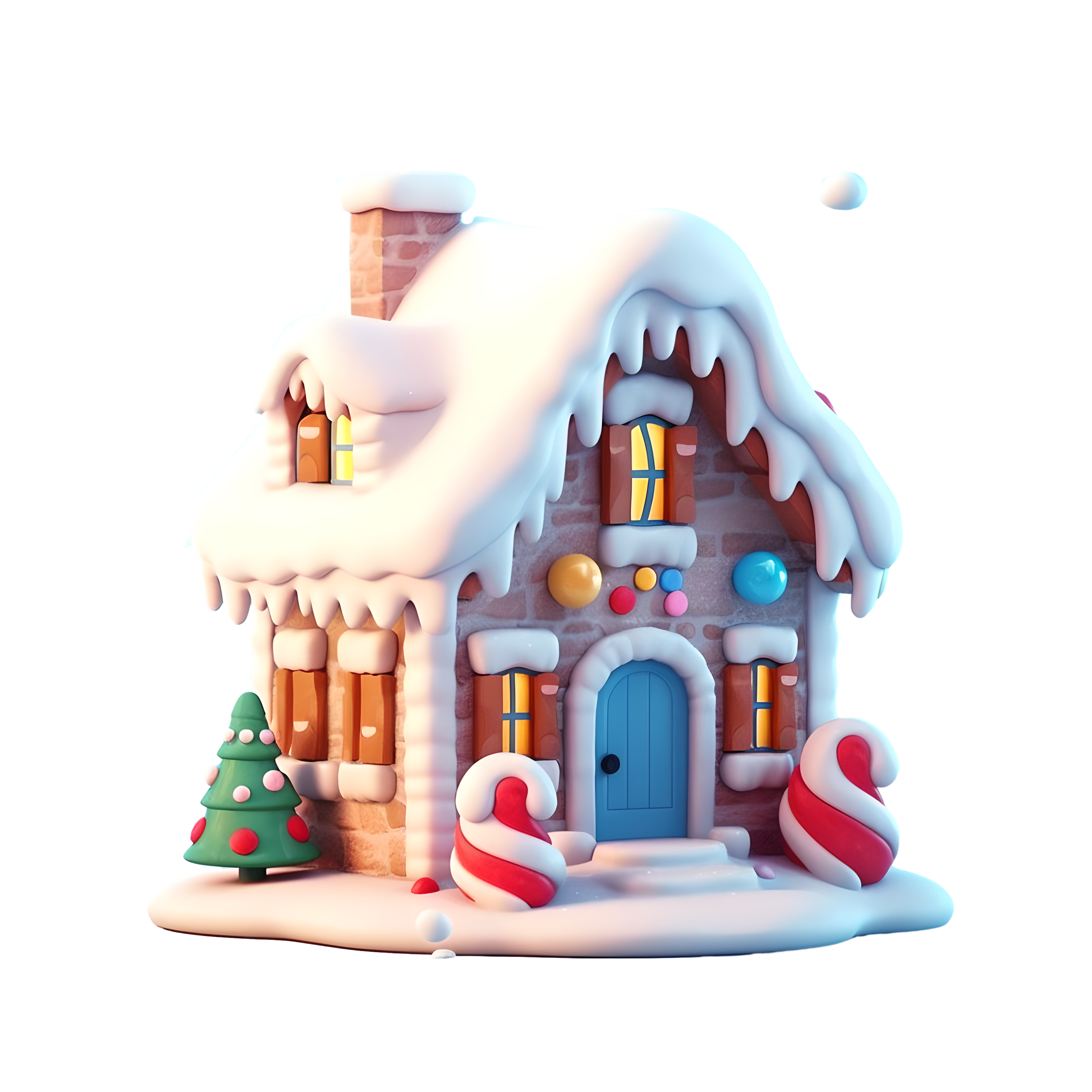 圣诞雪屋高清质量插画