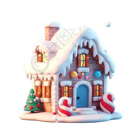 圣诞雪屋高清质量插画