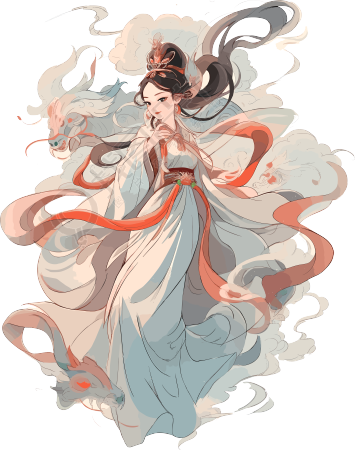 敦煌女神绚丽壮观的插画设计素材