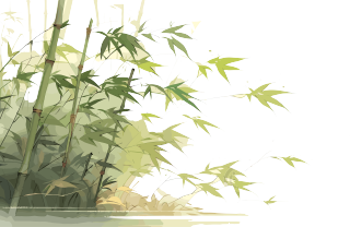 传统工笔画竹子透明背景素材