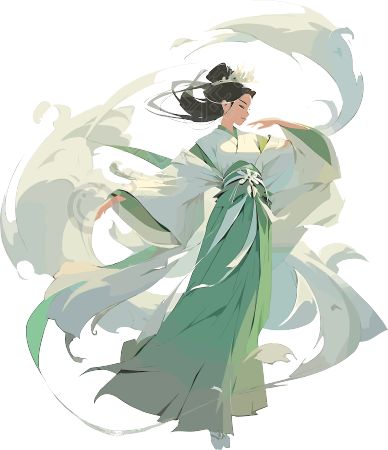 古风少女风格插画设计素材