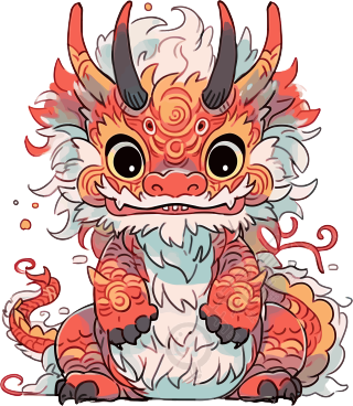 中国龙可爱插画素材