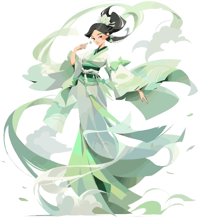 美女精致的华服插画