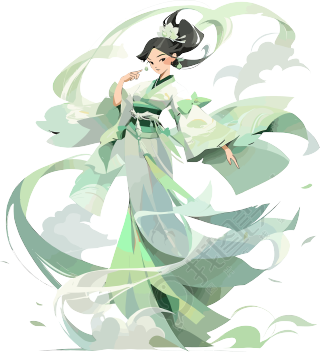 美女精致的华服插画