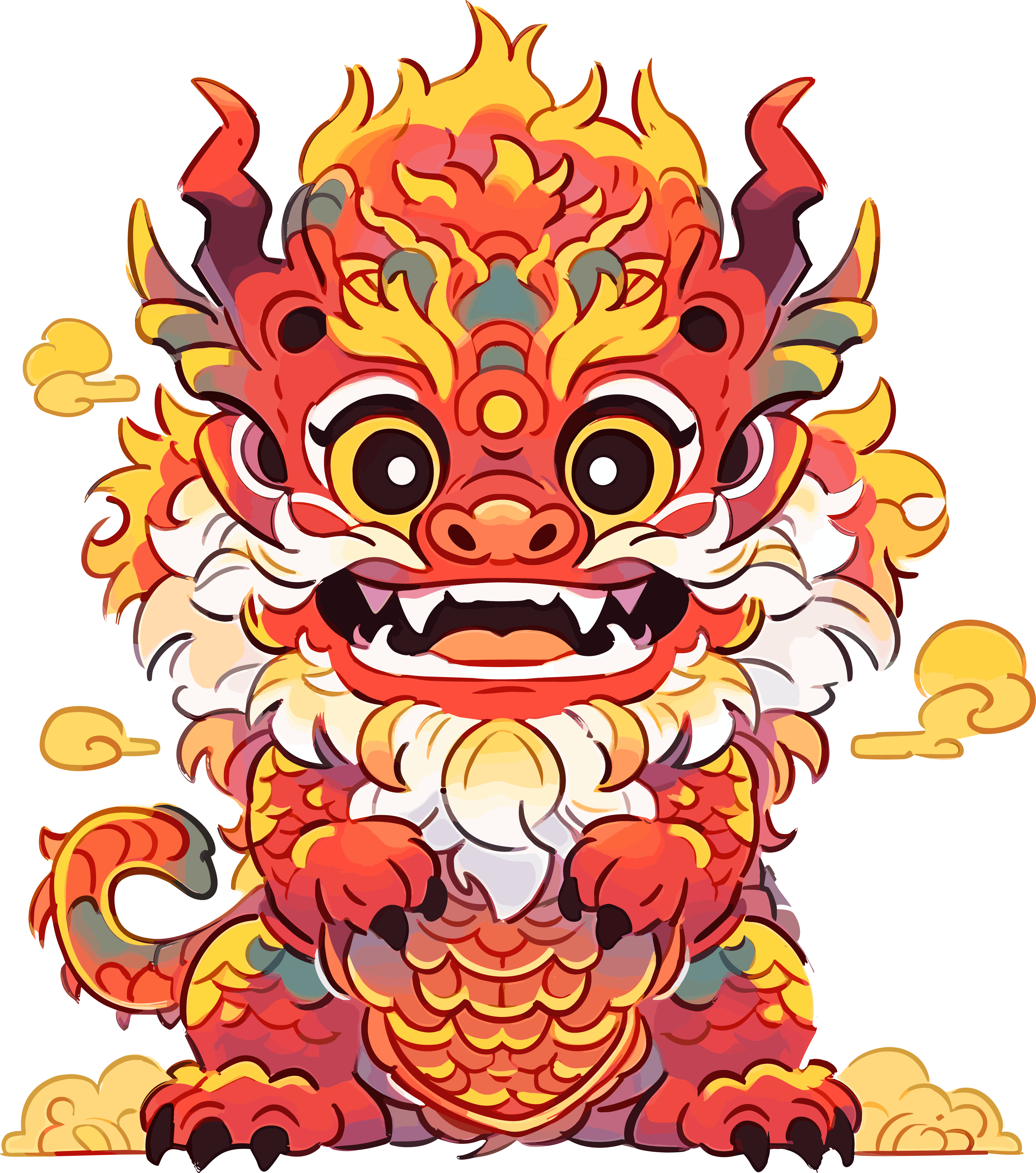 可爱中国龙涂鸦艺术素材图