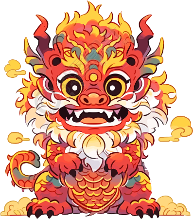 可爱中国龙涂鸦艺术素材图
