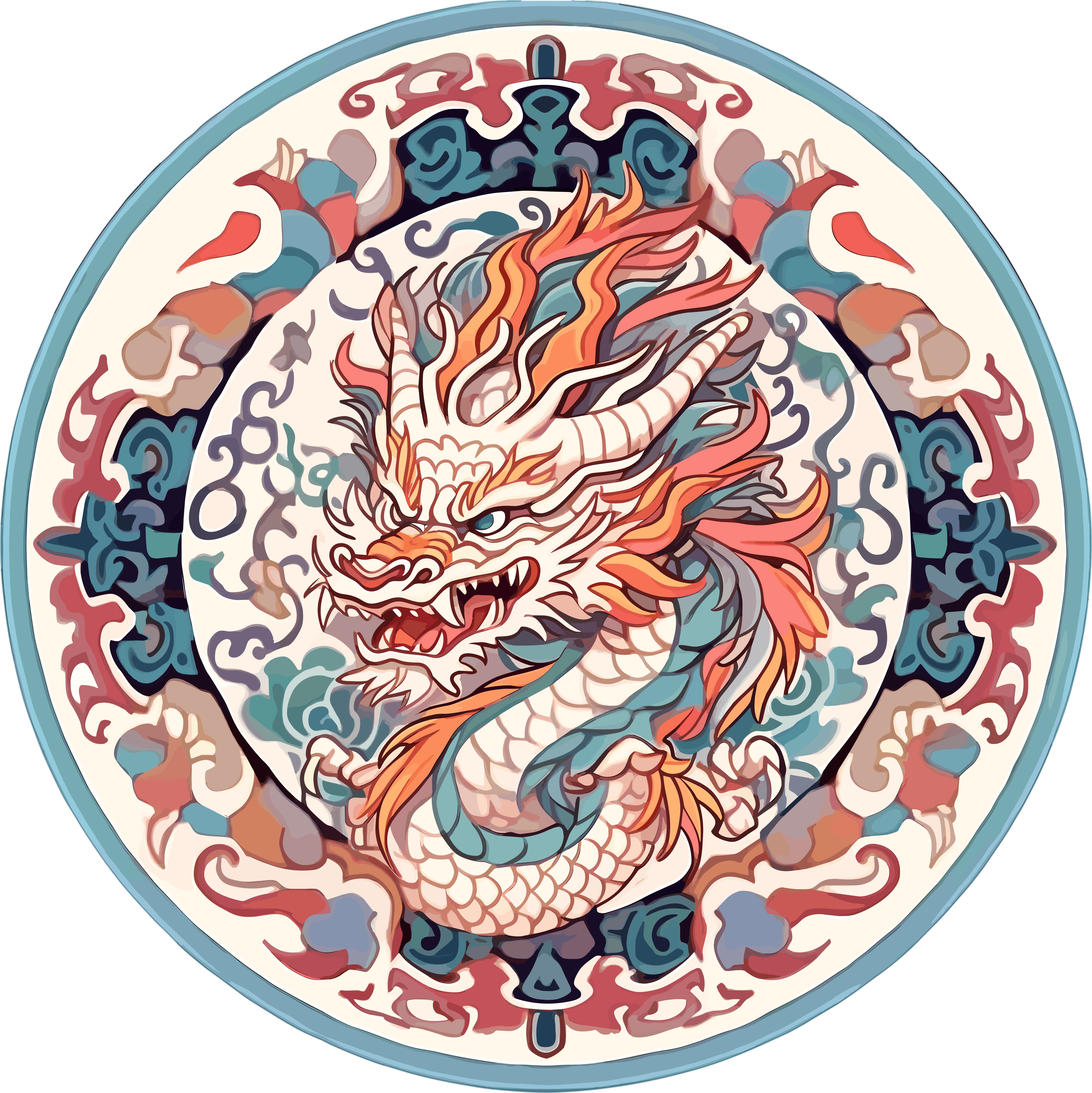 中国龙头图案设计素材