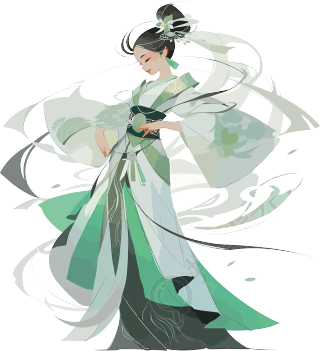 古风少女服饰插画素材