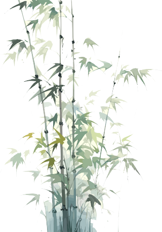 传统工笔画小清新竹子素材