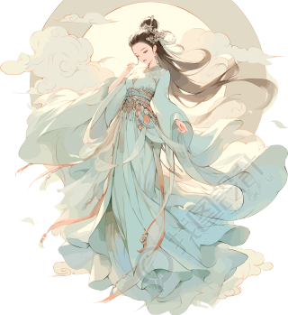 敦煌女神美丽迷人的插图素材