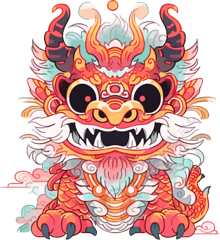 可爱中华龙创意插画设计