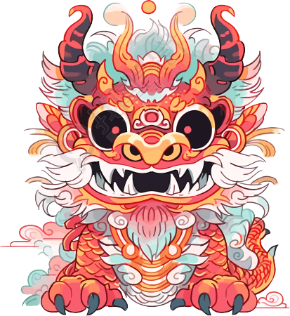 可爱中华龙创意插画设计