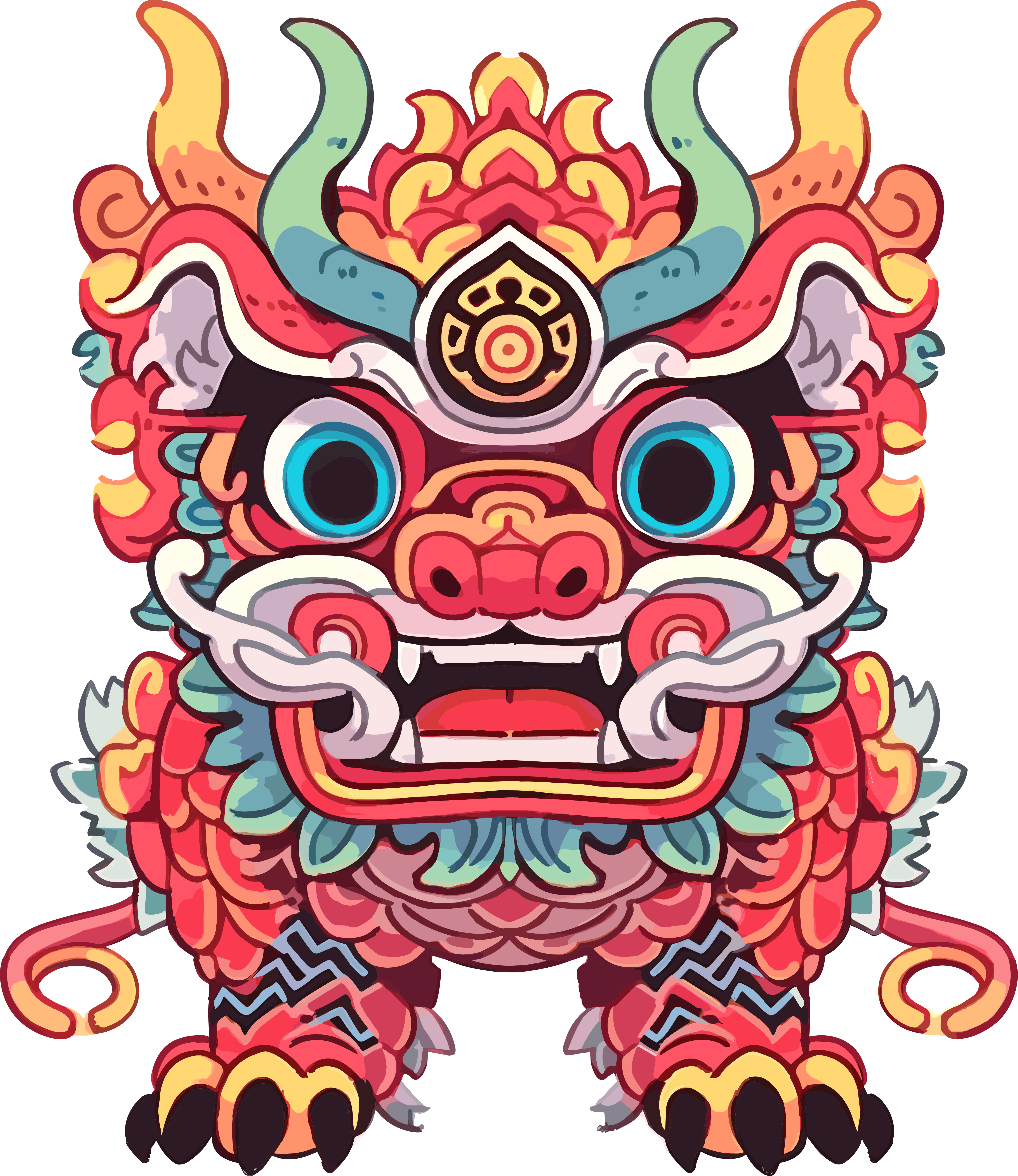 超可爱的中式龙素材图