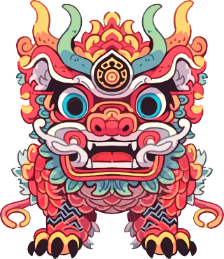 超可爱的中式龙素材图