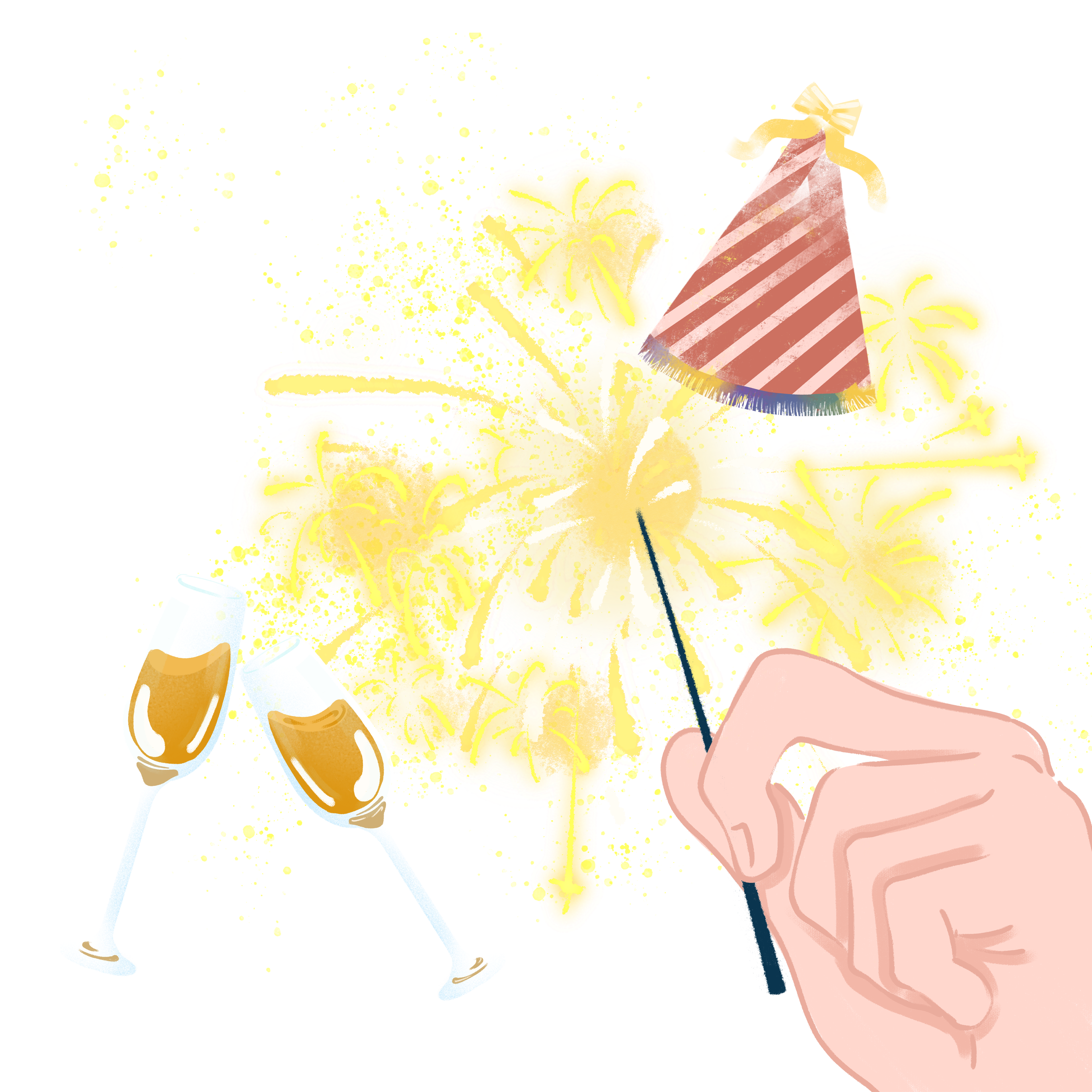 跨年插画英文制作步骤