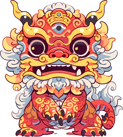 中国龙全幅可爱涂鸦艺术
