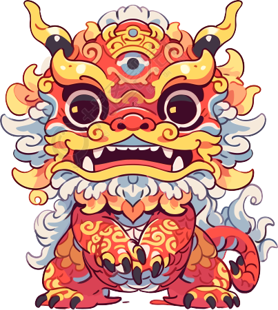 中国龙全幅可爱涂鸦艺术
