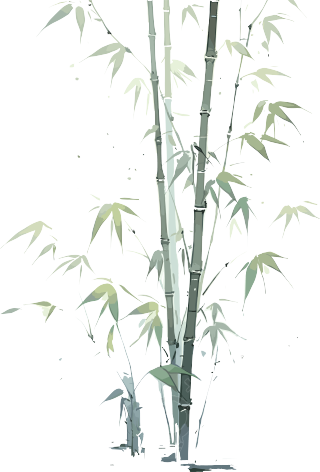 传统工笔画竹子PNG元素