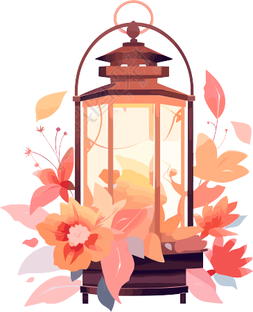 花灯图案2D插画