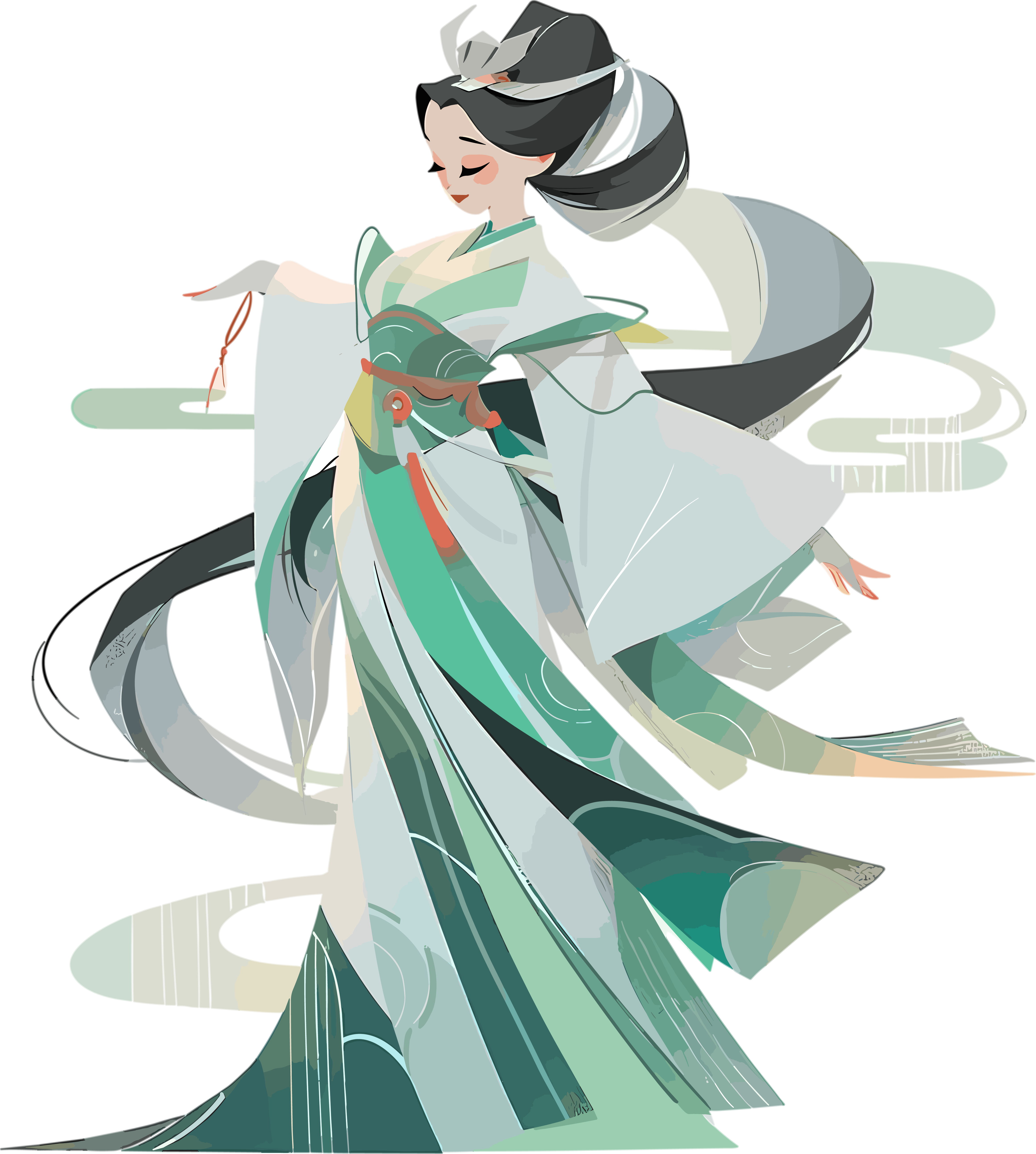 仙女大长腿插画素材