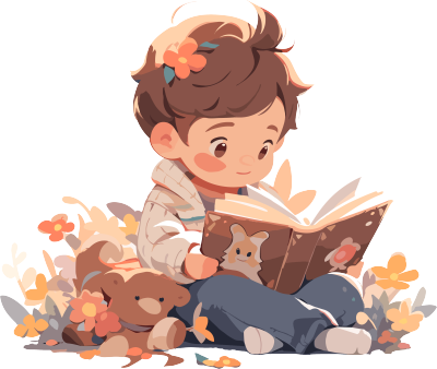 小男孩读书商业创作插图