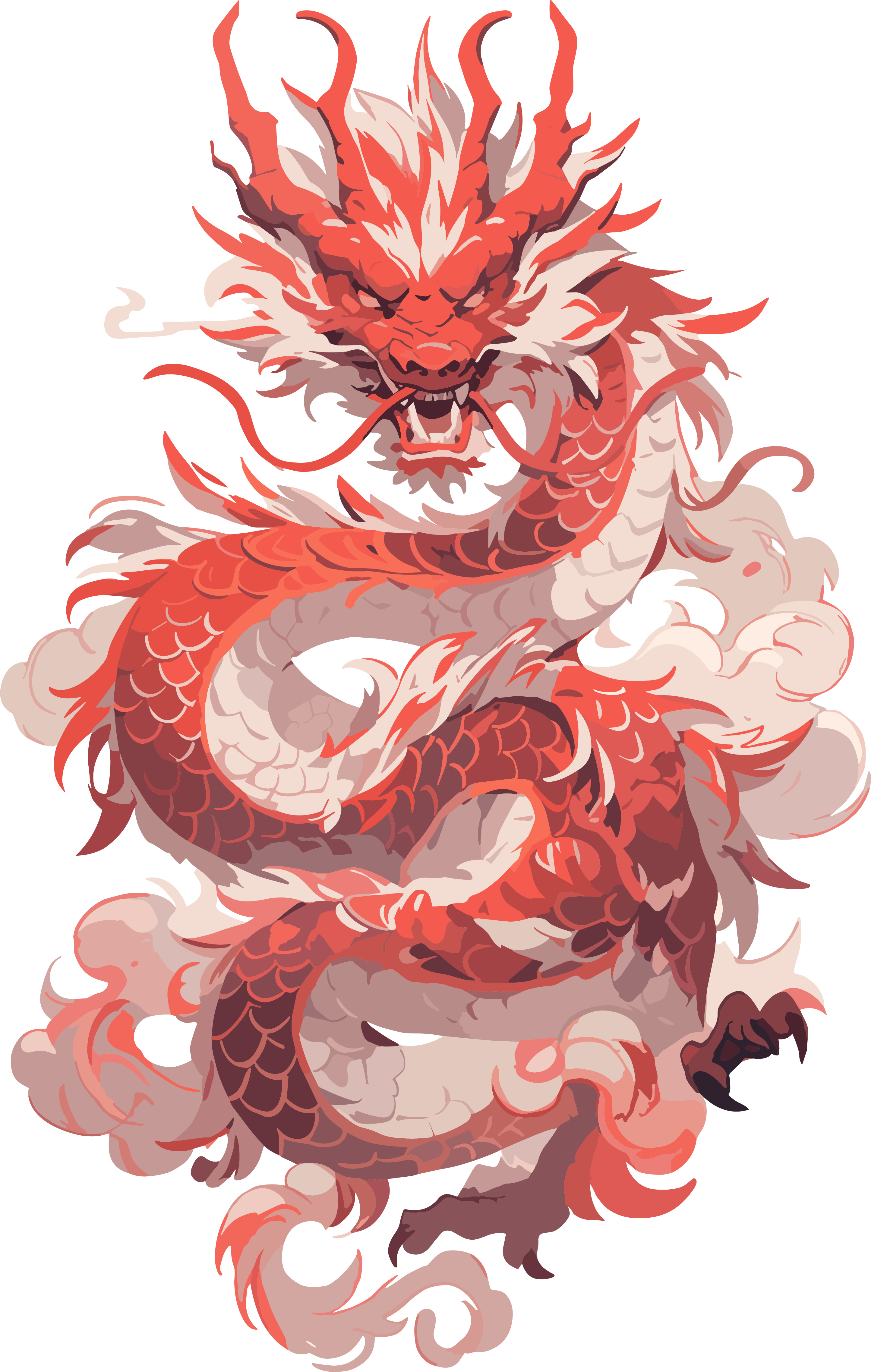 中国龙平面插画设计素材