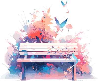 小清新长椅商业插画设计元素