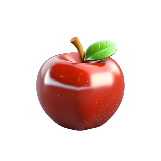 3D水果红苹果插画