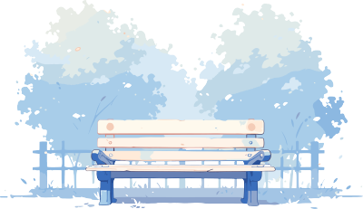 小清新长椅明亮商业设计插图