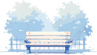 小清新长椅明亮商业设计插图