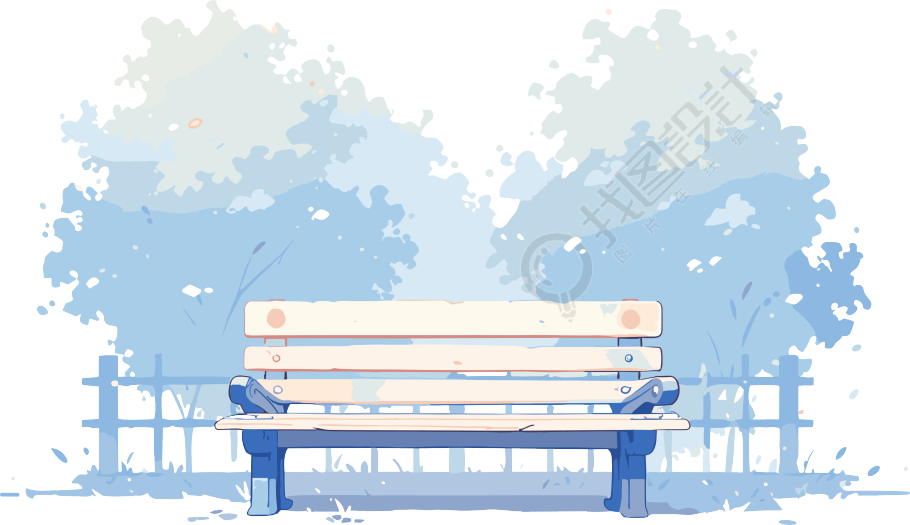 小清新长椅明亮商业设计插图