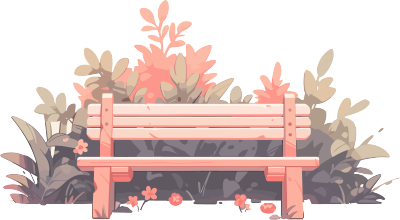 公园长椅透明背景插画