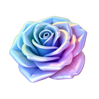 梦幻玫瑰花3D蓝紫渐变插图