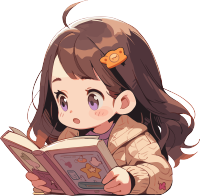 读书小女孩可商用插图
