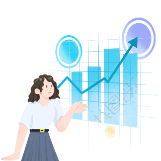 年终总结女生正在汇报工作PNG素材