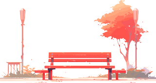 小清新长椅红色系插图