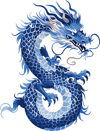 中国龙透明背景插画