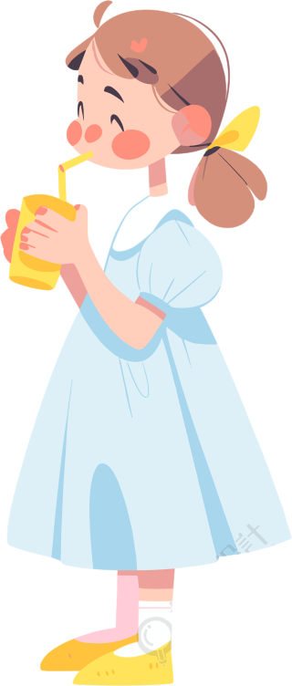 小女孩魅力迷人的简约插画设计素材
